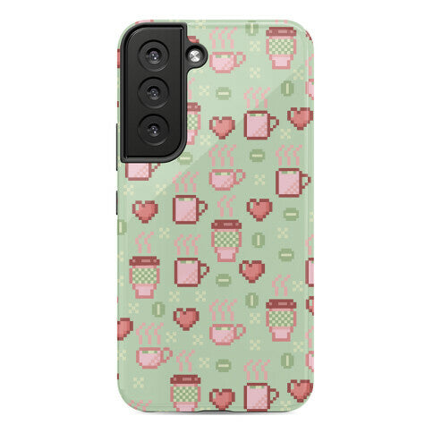 Pastel Coffee Pixel Art Pattern Phone Case